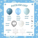 144Pcs Winter Wonderland Balloon Garland Arch Kit, Blue White Metallic Silver Latex Balloons With Snowflake Foil Balloons For Christmas Holiday Snow Princess Baby Shower Birthday Decorations