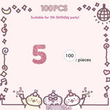 Set Of 100 Number 5 Confetti, Pink Glitter 5 Paper Scatter, 5Th Birthday Party Confetti, Five Cake Decor, Happy 5Th Anniversary Party Decor