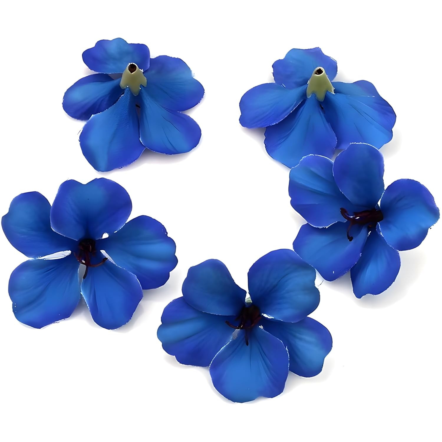 Stargleam 100Pcs/Lot Spring Silk Orchid Artificial Flower Heads Gladiolus Cymbidium Flowers For Wedding Decoration (Royal Blue)