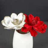 12 Pcs Christmas Tree 10.6 Inches Fake Flower Artificial Flowers Xmas New Year Floral Diy Wedding Party Bouquets Decor