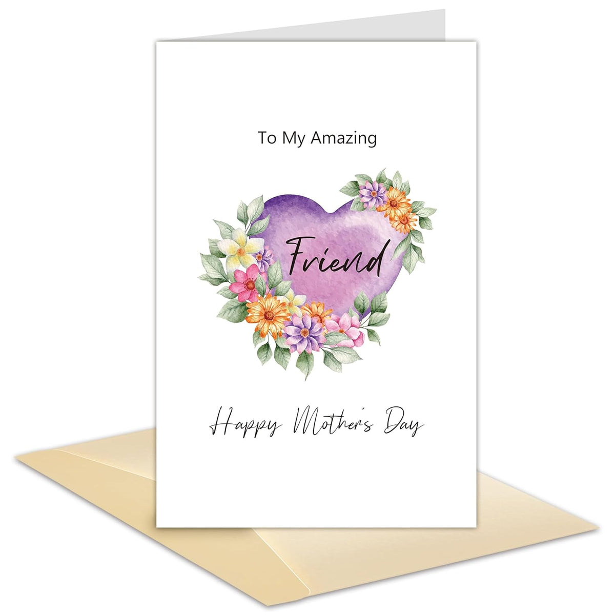 To My Friend Mother'S Day Gift, Mother'S Day Card For Bff Bestie, Heartfelt Card For My Amazing Friend, 1St Year Become Mom Greeting Card