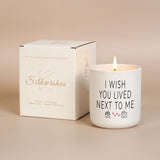 Gifts For Women, Birthday Gifts For Women, Bff, Bestie, Her, Best Friend, 7 Oz Ceramic Candle Jar, Hostess Gift For Woman, I Wish You Lived Next Door, Lavender Candles, Long Distance Gift