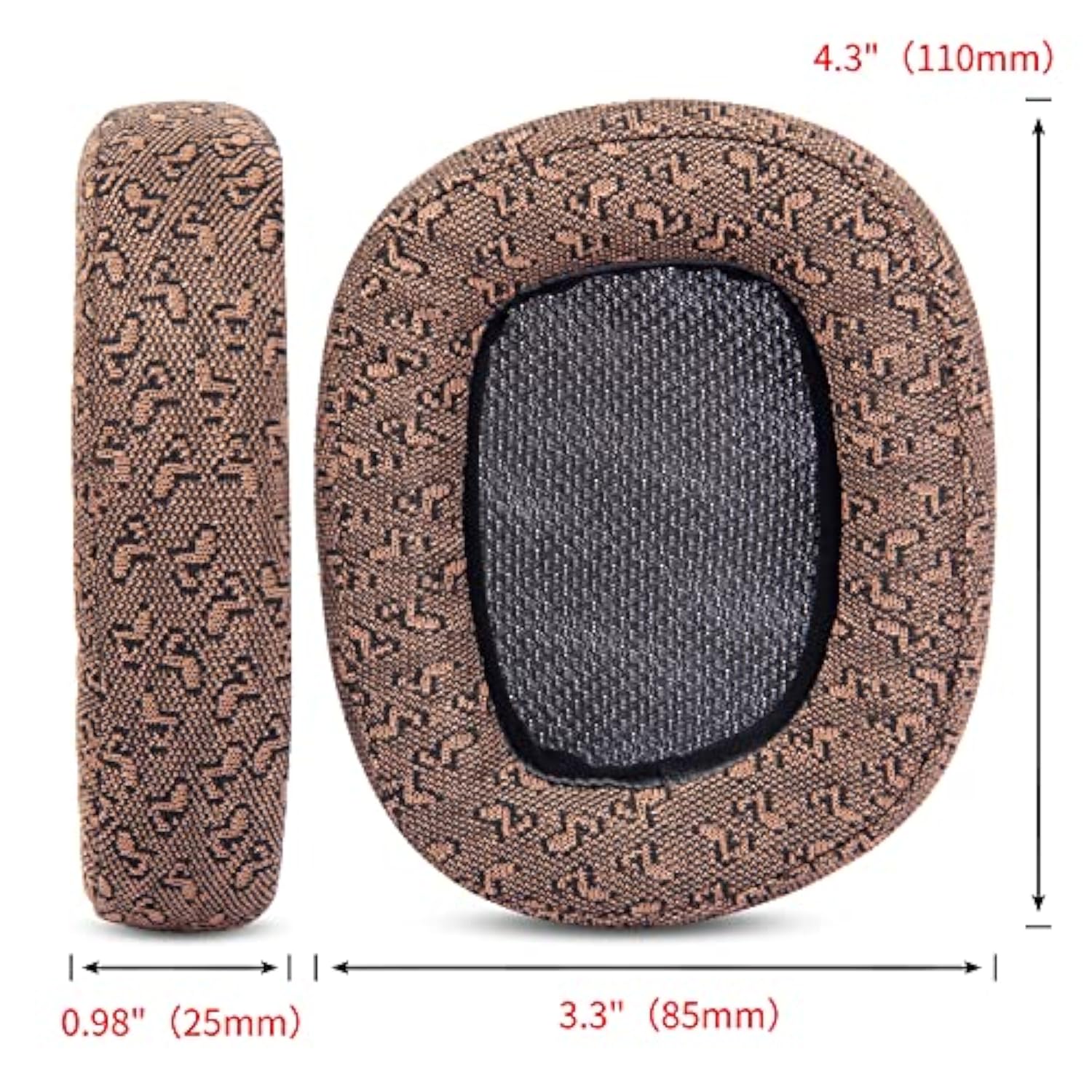 G933 G633 Replacement Earpads Ear Cushions Compatible With Logitech G933S G633S G935 635 Gaming Headset Upgrade Ear Pads Parts (Brown Fabric+Headband)