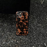 Tortoise Shell Retro Phone Case Compatible With Iphone 13 2021 Chic Amber Brown Leopard Stylish Classic Soft Slim Protective Cover For Iphone13 6.1Inch