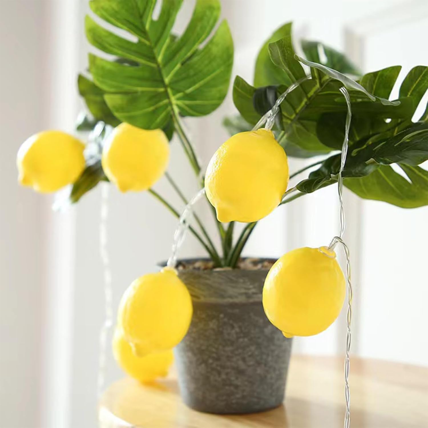Lemon Decor String Lights, Battery Operated 6.5Ft 10Led Summer Room Decor Lights For Girls Bedroom Or Summer Theme Party