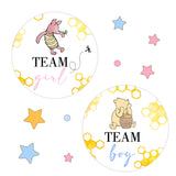 72Pcs Winnie Gender Reveal Decorations, Winnie Baby Shower Decoration, The Pooh Stickers, Team Boy Or Girl Stickers, Gender Reveal Games For Voting Game, Gender Reveal Party