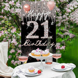 21St Birthday Decoration For Her, Happy 21St Birthday Door Backdrop Ba