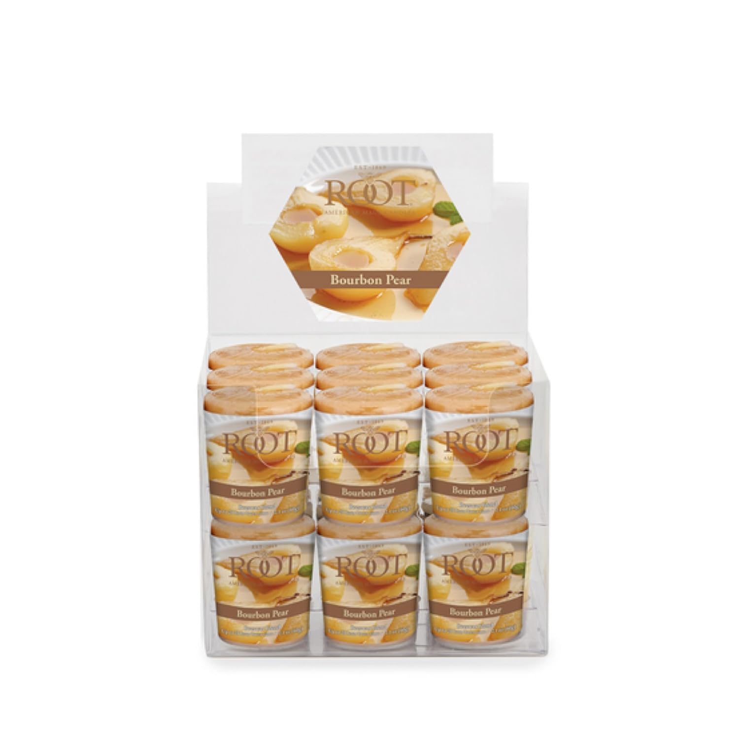 Root Candles Fall Scented Votive Candles Beeswax Blend Premium Handcrafted 20-Hour Votives, 18-Count, Bourbon Pear