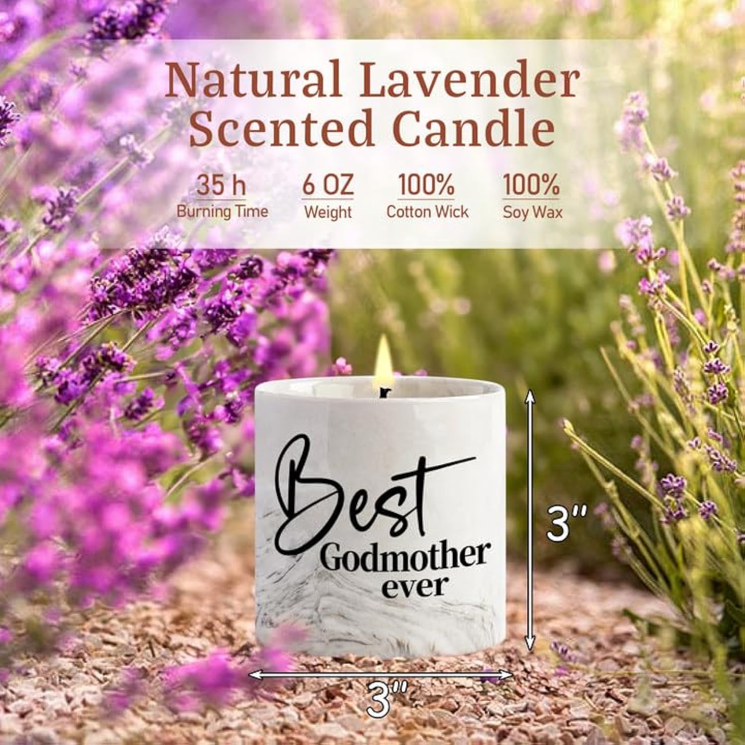 Godmother Gift - God Mother Gifts From Godchild, Godmother Proposal Present, God Mother Mothers Day Christmas Gift From Goddaughter, Best Godmother Ever 6 Oz Lavender Scented Candles Decoration