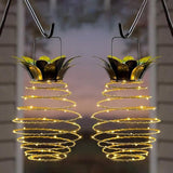 2 Pack Solar Pineapple Hanging Lantern Lights 60 LED Waterproof Outdoor Garden Decor