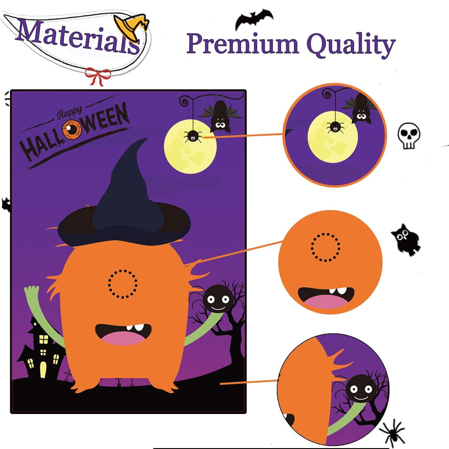Halloween Games For Kids: Party Games Activities - Pin The Eye On The Monster & Tail