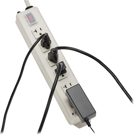 Heavy Duty 20 Amp Power Strip 6 Outlet Metal Under Desk Wall Mount 6Ft Cord TLM615NC20
