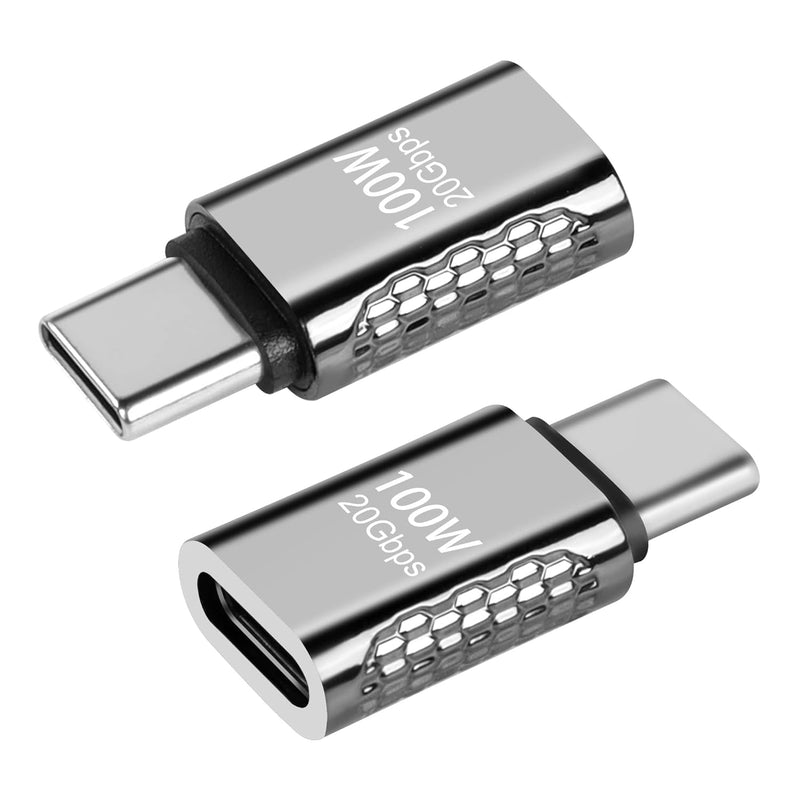 2 Pack Usb C Adapter, 100W Usb C Male To Female Extender Connector, Usb Type C