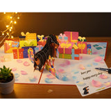Dachshund Dog Pop Up Greeting Card With I Love U Design, Weiner Dog Card With Blank Note & Envelope, Celebration For Daughter, Son, Mom, Dad, Friend, Kids, Valentine'S Day/Anniversary