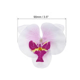 3.5" Artificial Orchid Flower Heads, 40 Pack Silk Phalaenopsis Fake Butterfly Orchid Heads For Wedding Floral Bouquet Decor Diy Craft Making, White Purple