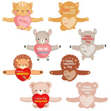 Valentines Day Cards Kids Classroom Valentine Greeting Cards Candy Holder For School Vday Exchange 36 Pcs Cute Animal Designs