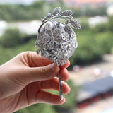 Wrist Corsage With Peal And Rhinestone Corsage And Boutonniere Set For Wedding,Prom,Party (Silver Gray?2 Pieces)