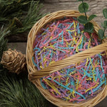 Shred Paper Filler (1/2Lb) Crinkle Cut Paper For Wrapping & Filling Gift Baskets And Gift Boxes - Macaron Color: Light Pink, Purple, Green And Yellow