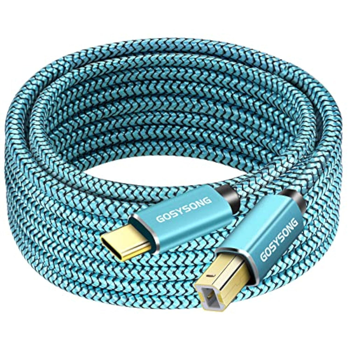 25Ft Usb C To B Printer Cord - High Speed, Compatible With Printer, Scanner, Fax, Piano, Midi Keyboard