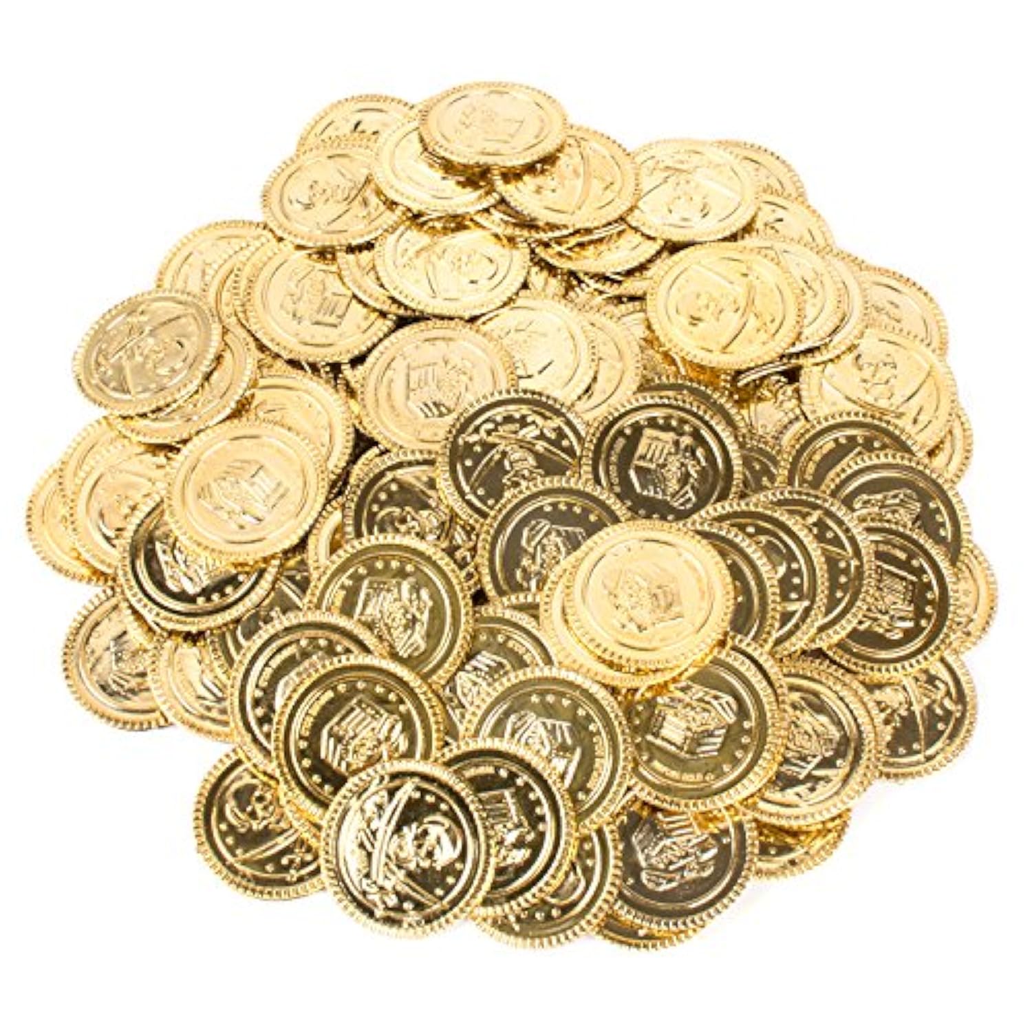 240 Piece Pirate Treasure Set Gems And Plastic Golden Coins Theme Party Favor Pack Decorating Supplies By