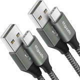 2 Pack USB A to USB C Fast Charging Cable 3FT for Galaxy S25 S24 A17 A16 iPhone 17 16 15
