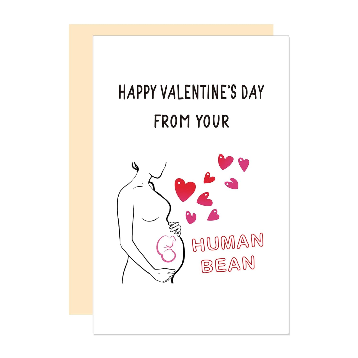 Dad To Be Valentine'S Day Card, Pregnant Mom Valentines Card For Husband, Vday Gift From Wife Baby