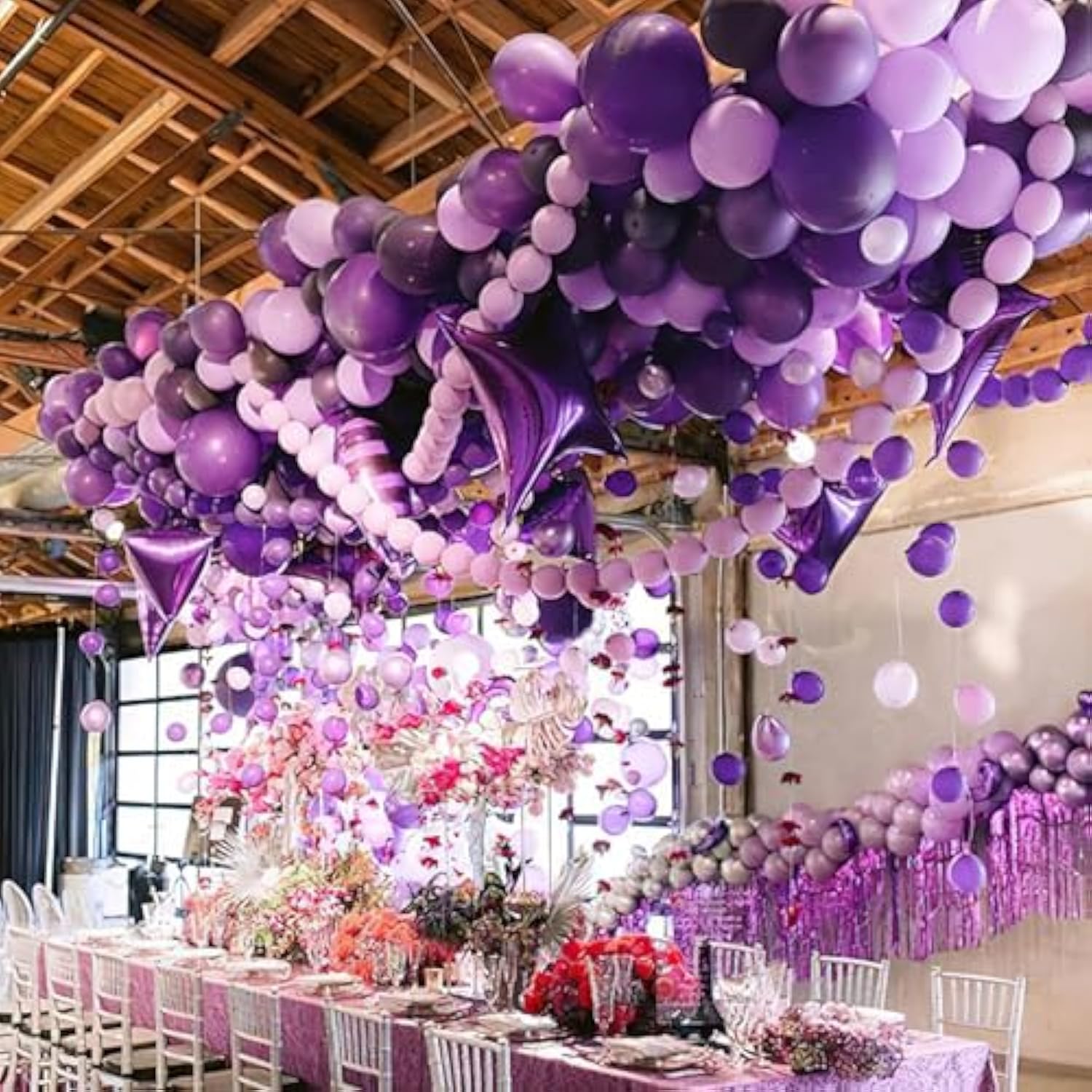 Purple Balloons, 142 Pcs Lilac And Metallic Purple Balloons Different Sizes Pack Of 18 Inch 12 Inch 10 Inch 5 Inch For Balloon Garland Balloon Arch As Birthday Decorations, Party Decorations