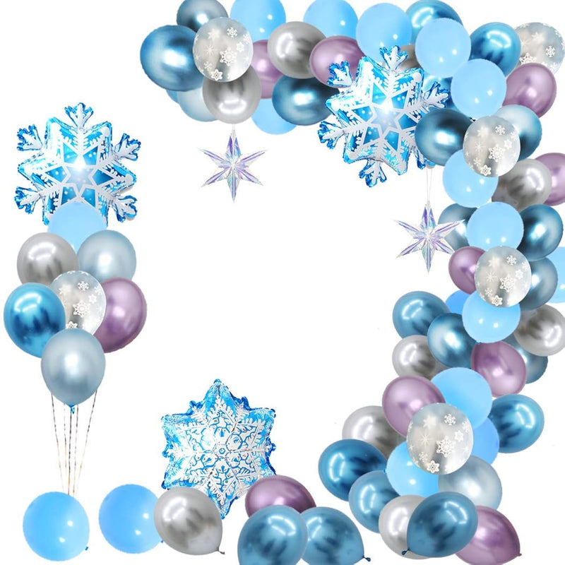 Snowflake Balloon Garland Arch Kit 90Pcs Snowflake Balloons For Winter