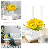 Artificial Flowers, Yellow Daisy Flower With Vase Silky Artificial Daisies Bouquet Fake Plant Bonsai For Home Office Wedding Decoration, Table Centerpieces Arrangement, Windowsill Decor