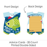 Big Dot of Happiness Let’s Go Fishing - Baby Bodysuit Wish Card Fish Themed Baby Shower Activities - Shaped Advice Cards Game - Set of 20