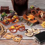 36 Pcs Western Party Decoration Favors Wild West Paper Glasses Cowboy Photo Booth Props Western Theme Birthday Party Supplies