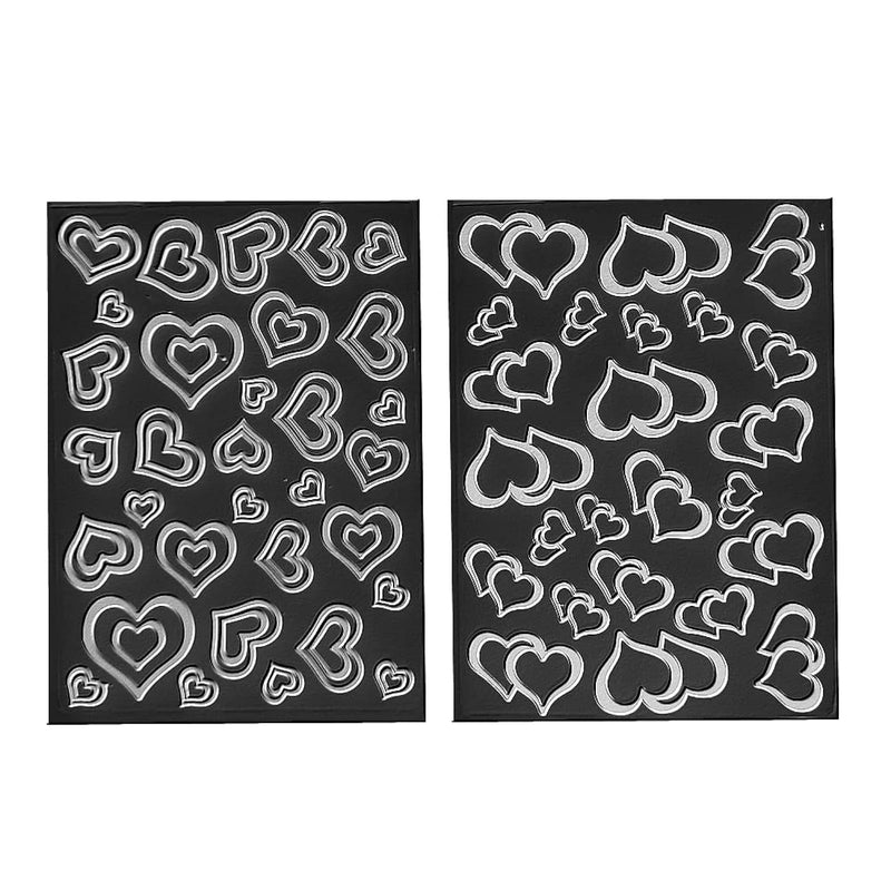 2-Pack Plastic Embossing Folder (4-1/8''X 5-13/16'' | 2 Types Of Love Heart) P