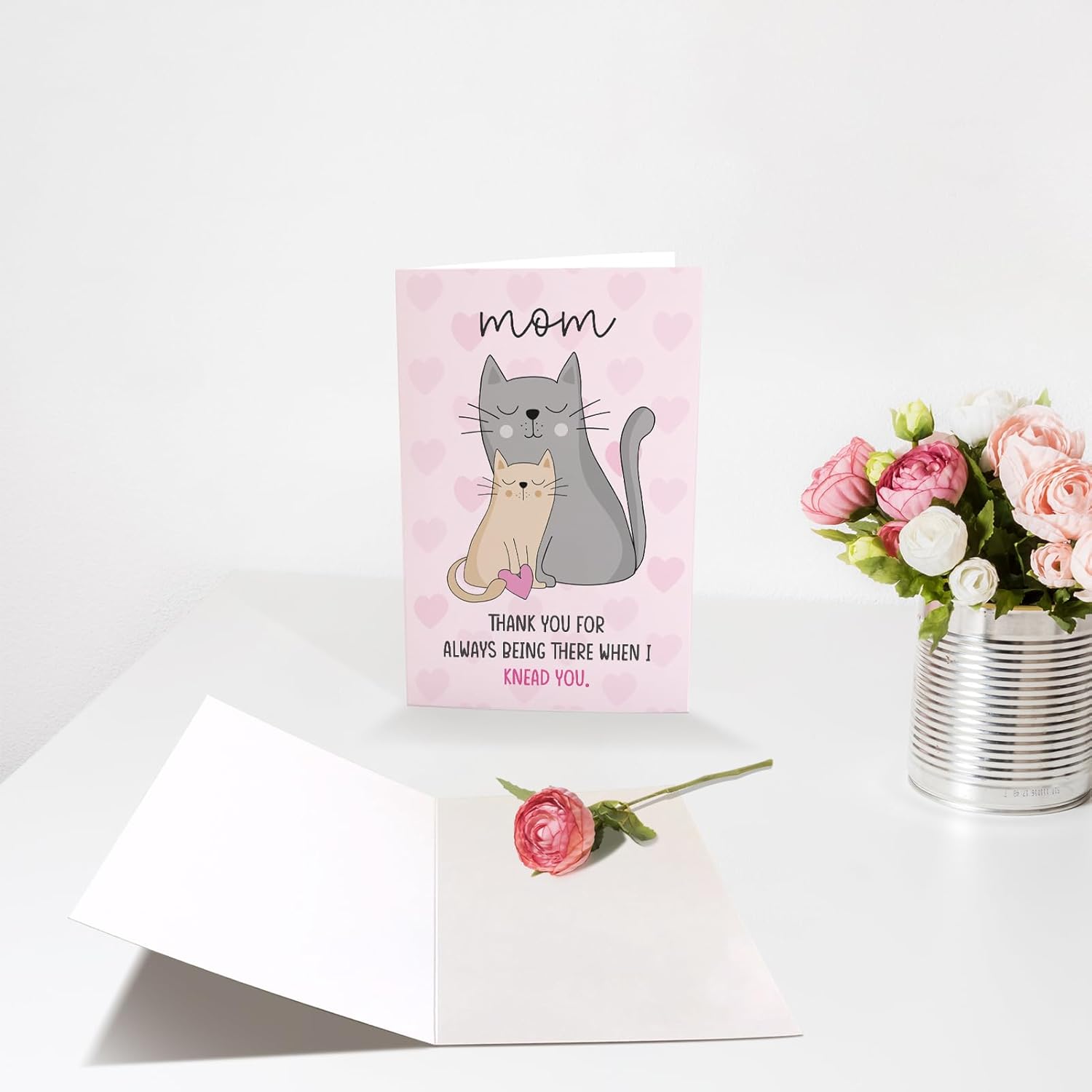 Cute Cat Mother'S Day Card For Mom, Funny Mothers Day Card From Cat, Cat Mom Birthday Card, Thank You Card For Mother From Kid, Always Being There When I Knead You