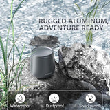 Small Bluetooth Speaker, Waterproof Mini Portable Wireless Speaker, Punchy Bass Rich Audio Stereo Pairing, Handheld Pocket Size Built In Mic For Hiking Biking Gift Laptop Tablet (Gray)