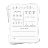 Baby Predictions For Baby Shower Advice Cards - Modern Minimal Baby Shower Games - Fun Gender Reveal Games For Boys & Girls - 20 Cards