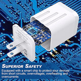 Usb Wall Charger, [Mfi Certified] Iphone Charger Lightning Cable 6Ft(4Pack) Fast Charging Data Sync Cords Dual Port Usb Plug Compatible With Iphone 12/Mini/Pro/Max/11/Pro/Xs/Xr/X/8/7/Plus