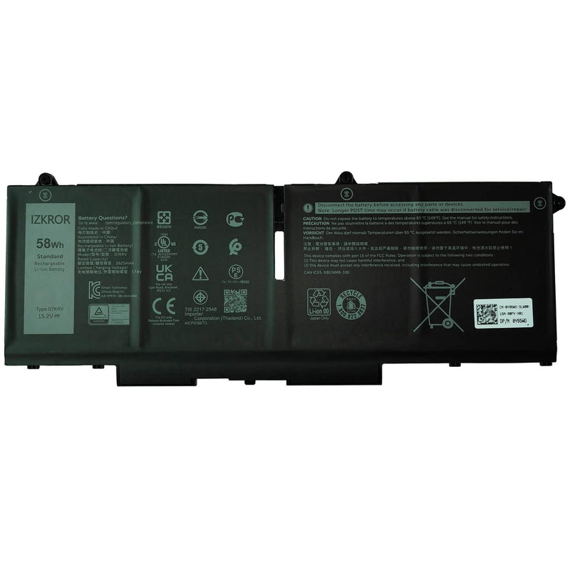 07Krv 58Wh 3625Mah 4-Cells Battery Replacement For Dell Latitude 5430 5530 Pre