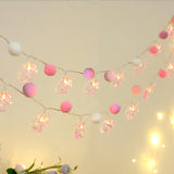9.85Ft Room Decor String Lights With 20 Cute Pompoms 20 Pink Unicorn Led Lights Battery Operated With Timer For Girls Be