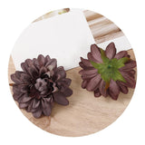 Gray Brown Dahlia Artificial Flowers, 10Pcs Silk Faux Heads, 4.3" Faux Dahlia Heads For Table Centerpiece Floral Arrangements Wedding Party Home Decoration