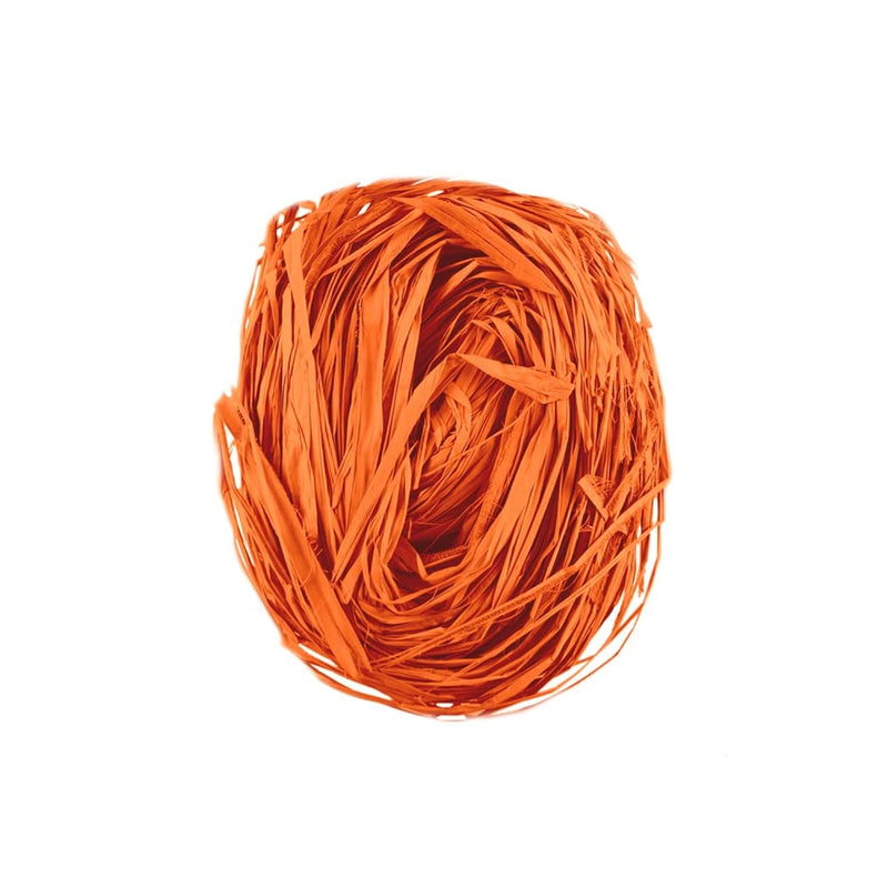 Raffia Long-Stranded Fiber For Arts And Crafts - Medium 2 Oz Bunch (Orange)