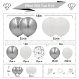 White And Silver Balloons Garland Arch Kit,154Pcs 18/12/10/5Inch White Metallic Silver And Silver Confetti Latex Balloons For Winter Wonderland Wedding Baby Shower Christmas Prom Party Decorations