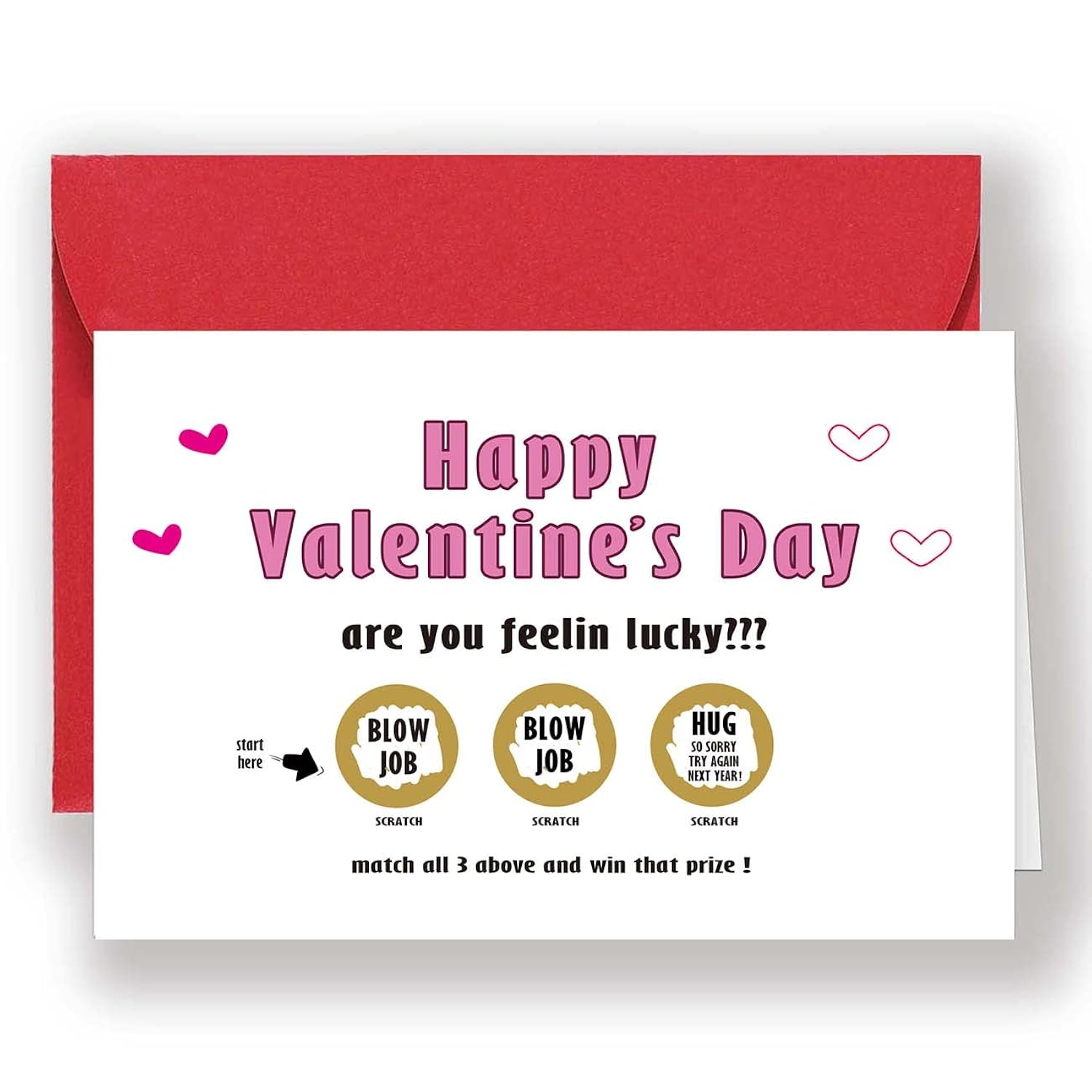 Funny Happy Valentine’S Day Scratch Surprise Card For Him, Cheeky Sweet Valentines Day Card For Husband Boyfriend