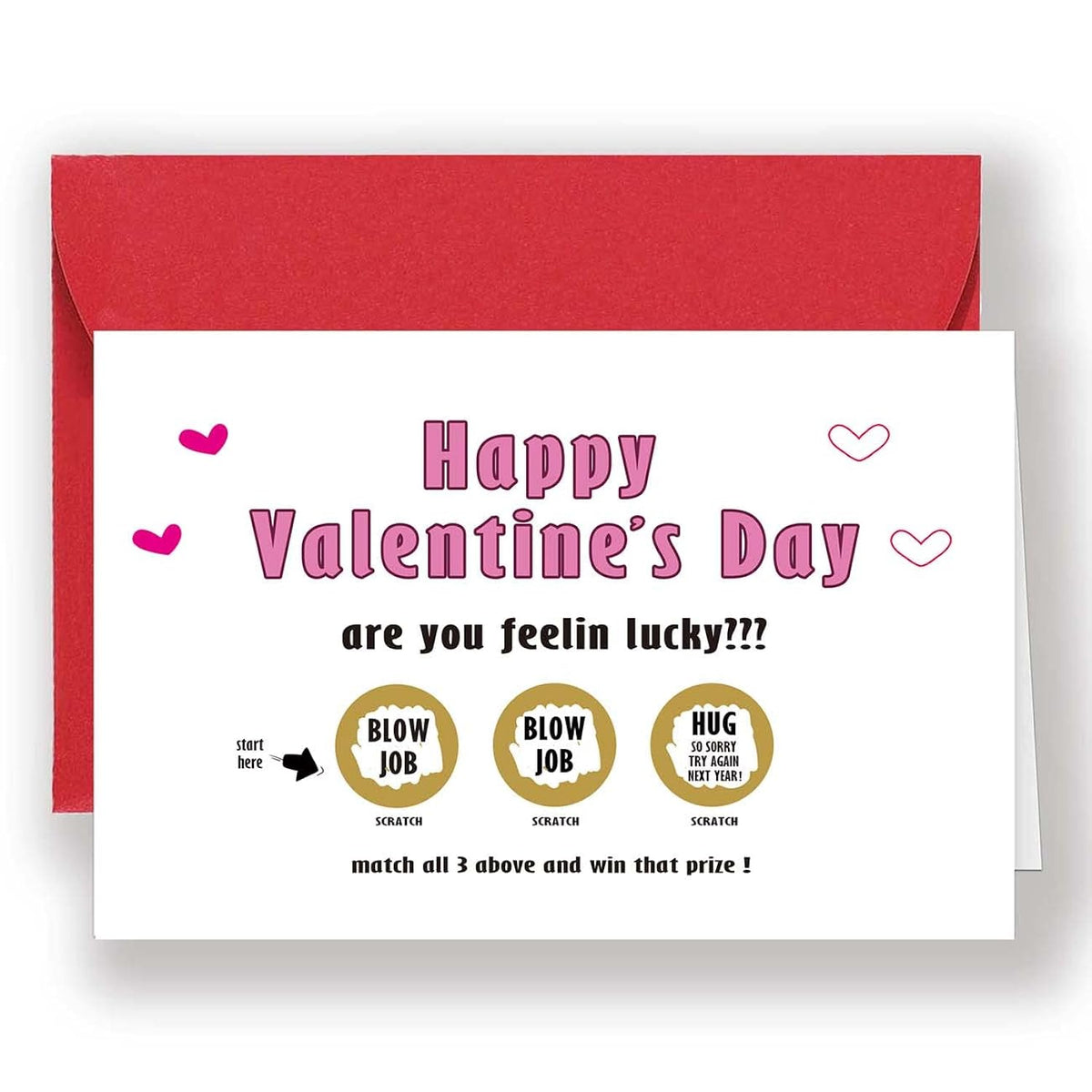 Funny Happy Valentine’S Day Scratch Surprise Card For Him, Cheeky Sweet Valentines Day Card For Husband Boyfriend