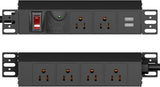10 inch Rack PDU 1U Surge Protected Power Distribution Unit with 6 Outlets and 14AWG Cord