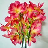 10 Bunch Pink Artificial Flowers Fake Plumeria Flower With Stems,12Inch Real Touch Lifelike Frangipani Flower Bouquets For Wedding Engagement Party Cake Topper Spring Flowers Beach Decor