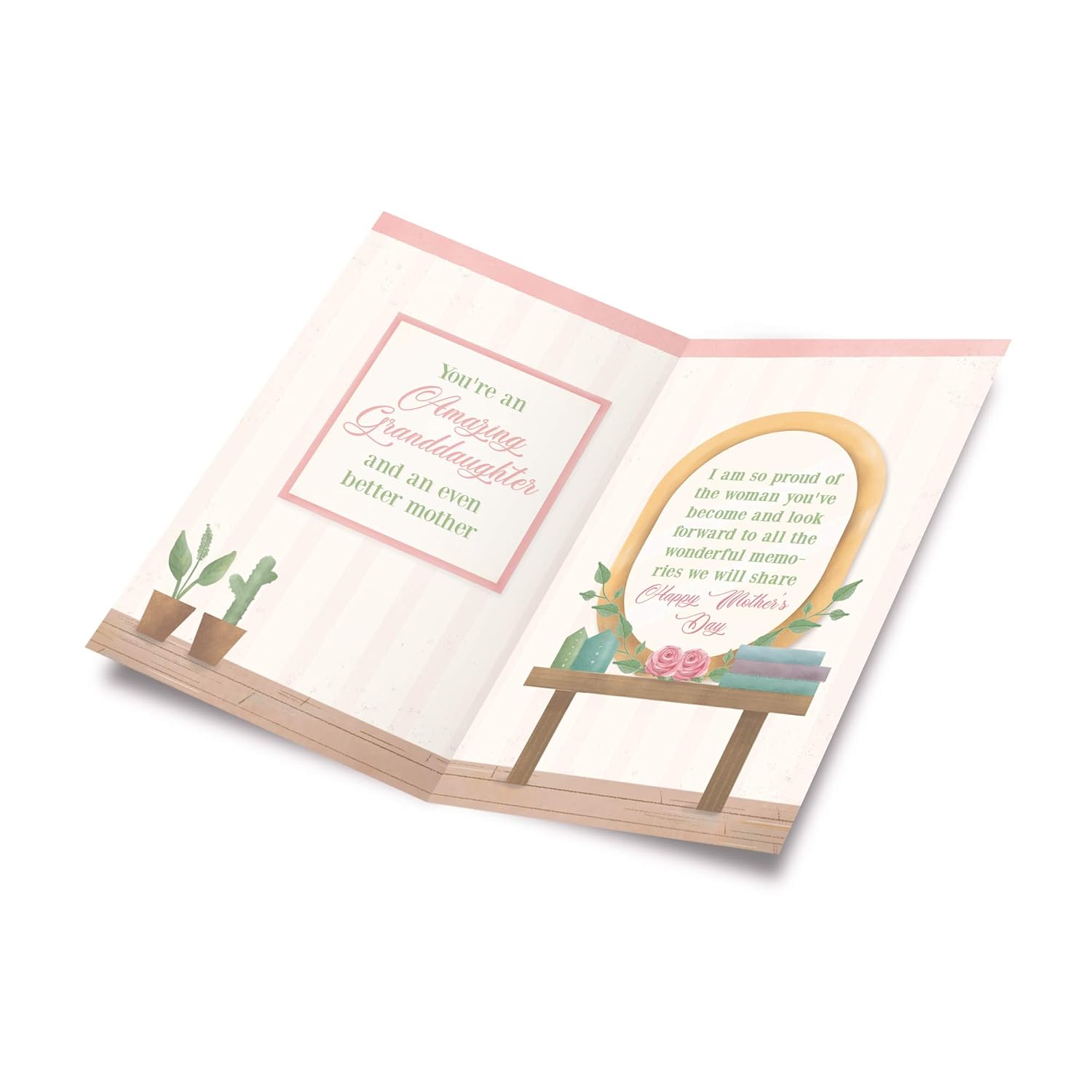 Mother'S Day Card For Granddaughter, Made In America, Eco-Friendly, Thick Card Stock With Premium Envelope 5In X 7.75In, Packaged In Protective Mailer