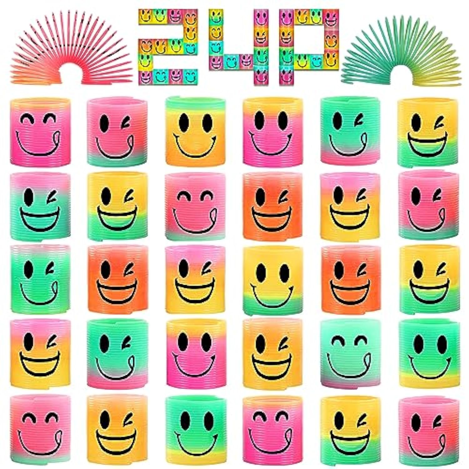 24 Pcs Mini Spring Party Favors For Kids 3-5 4-8, Goodie Bags Stuffers For Birthday Party, Classroom Prizes Kids Prizes, Small Bulk Toys Gifts (4 Smile)