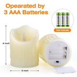 Flameless Candles, 3 X 4'' Flameless Candles With Remote, 2 Set Battery Operated Candle, Real Wax Dripping Led Candles With Timer, Flickering Feature, Electric Fake Candle For Christmas Decor