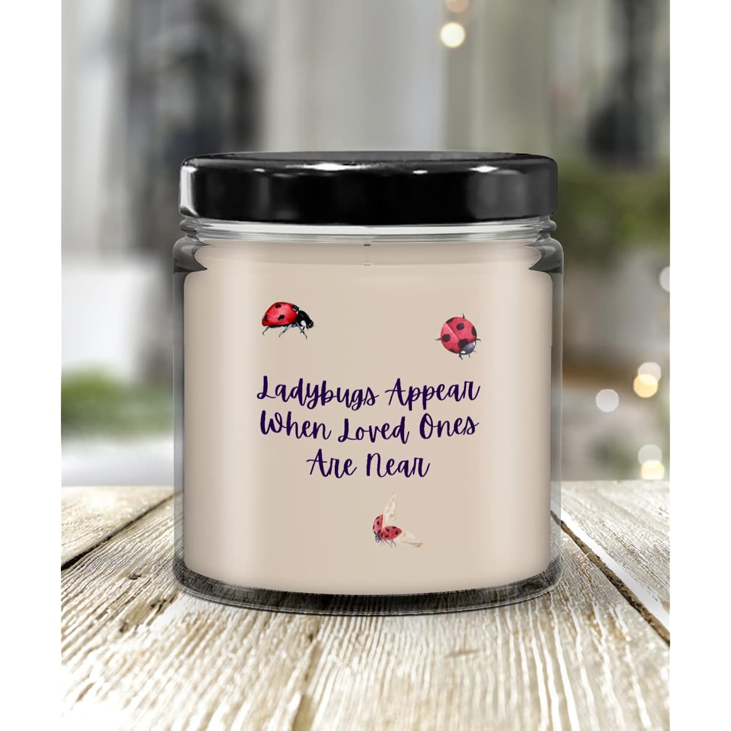 Ladybugs Appear Sympathy Candle, Sympathy Gift Loss Of Father, Loss Of Mother, Loss Of Husband, Dog Loss, Loss Of Child, Memorial Keepsake, Remembrance