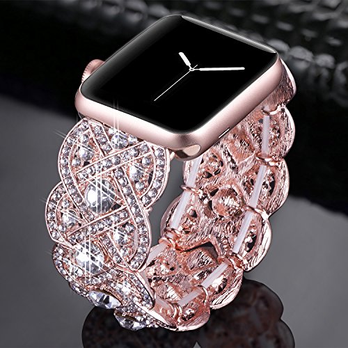 Bling Bands Compatible with Apple Watch Ultra Band 38mm 40mm 41mm 42mm 44mm 45mm 49mm Iwatch Series SE 9 8 7 6 5 4 3 2 1, Diamond Rhinestone
